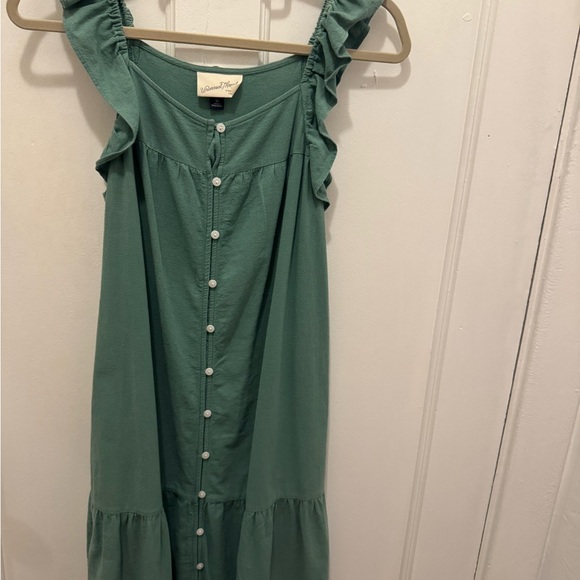 🏷️3/$20 Universal Thread Green Ruffle Mini Dress (XS) - Picture 2 of 6